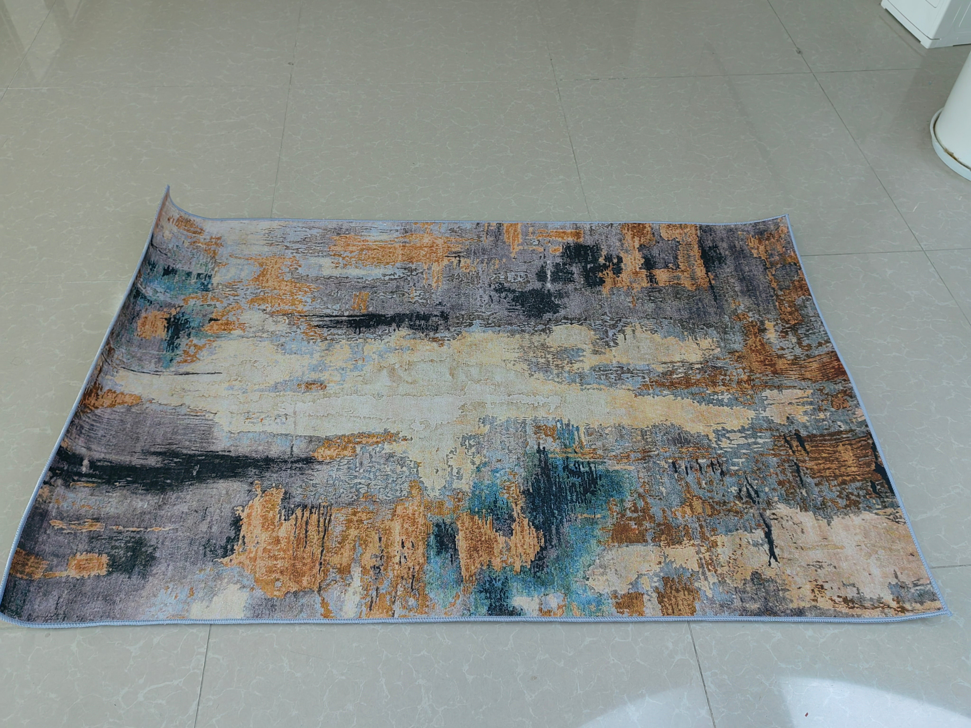 100*160 cm Concise Water Ink Stitching Pattern Modern Carpets For Bedroom Living Room Sofa Rugs