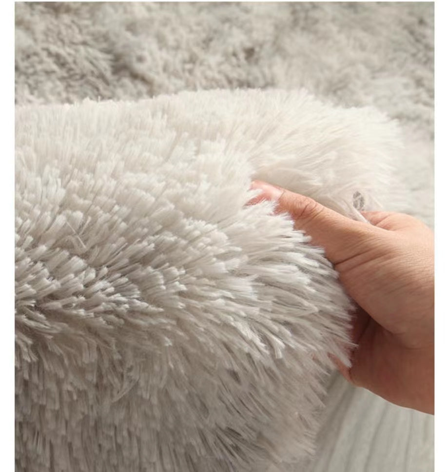 Lake Blue Color Modern Plain Rug Bedroom Living Room Sofa Rug Soft Plush Shaggy Rugs