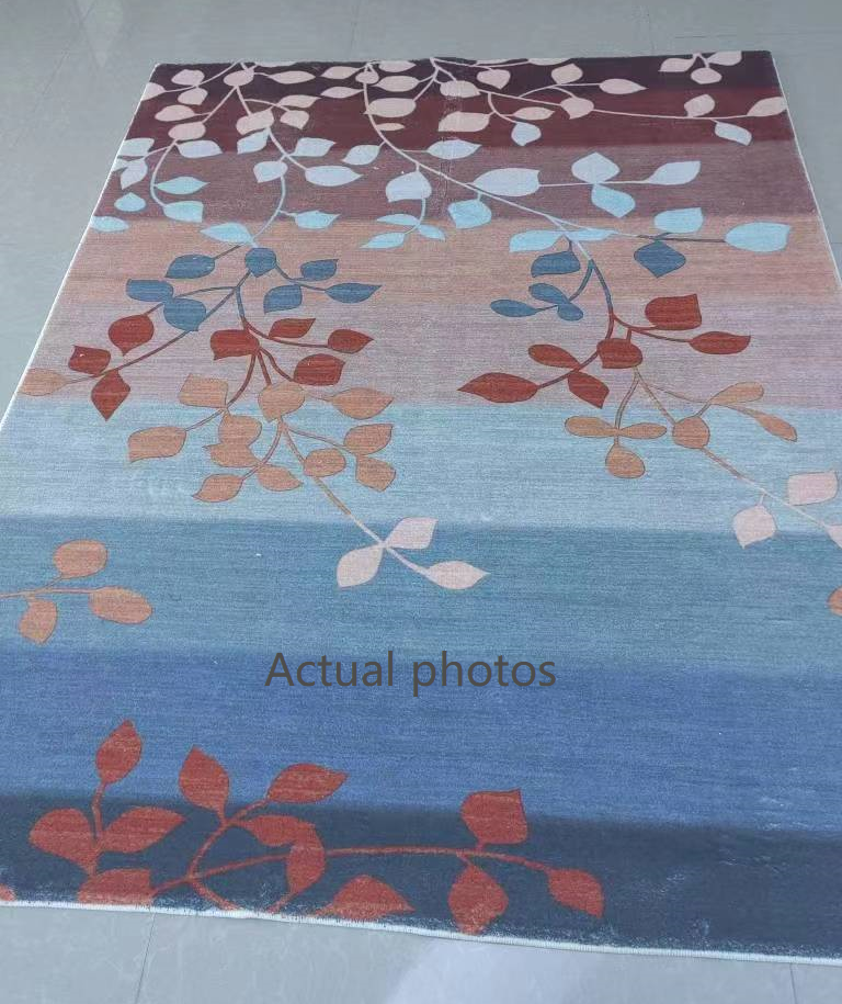 160*200cm Fresh and Beautiful Leaves Pattern Modern Rugs for Living Room Dining Room Bedroom