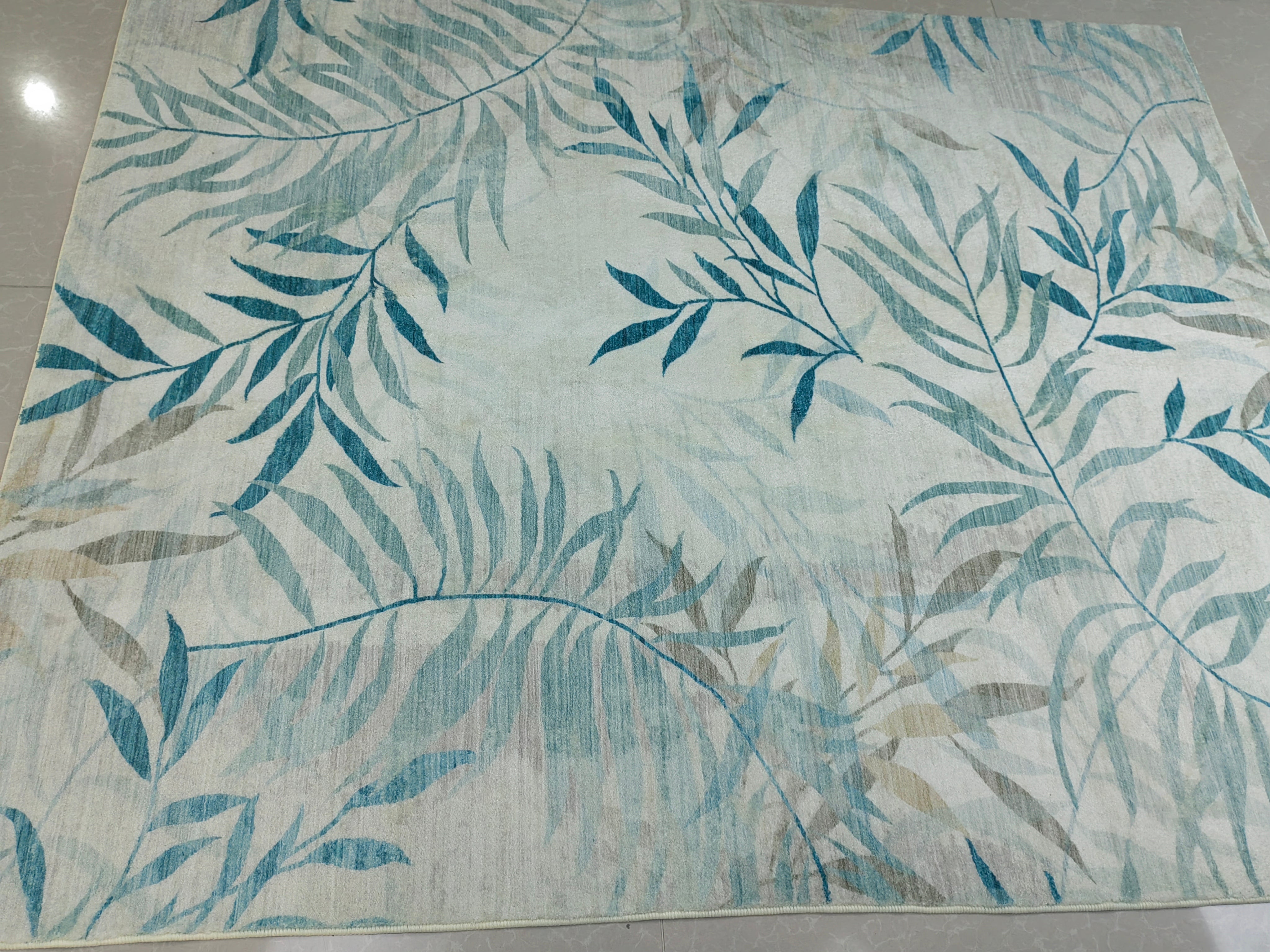 Fresh and Beautiful Leaves Pattern Modern Rugs for Living Room Dining Room Bedroom 04