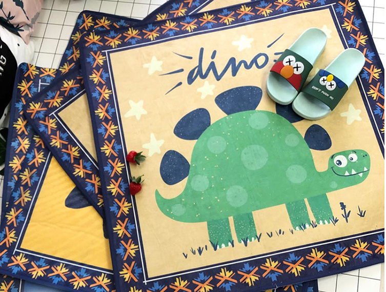 Cute Cartoon Dinosaur Children's Indoor Bedside Blanket Living Room Bedroom Study Crawl Mat Carpet Foot Mats