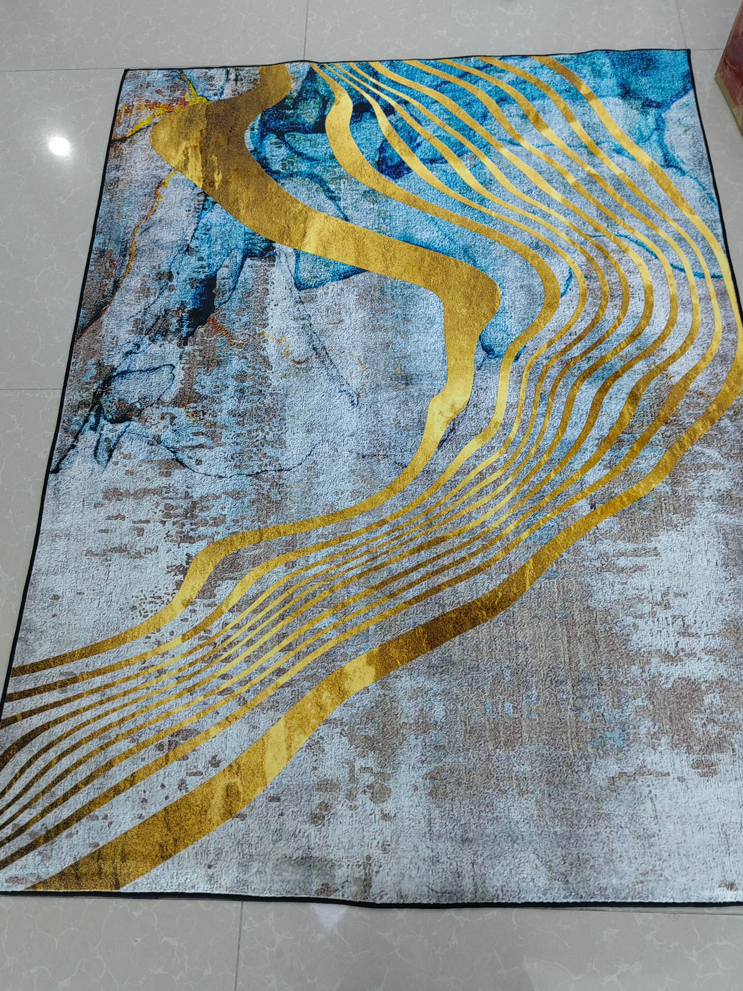 Concise Water Ink Stitching Pattern Modern Carpets For Bedroom Living Room Sofa Rugs 09