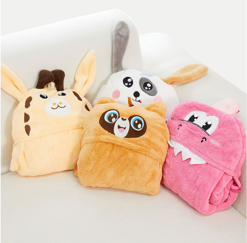 Cute and Cosy Brown Squirrel Print Hooded Bathrobe Baby Towels