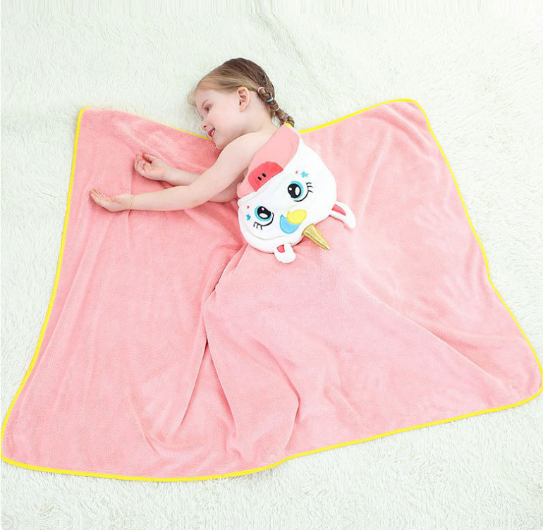 Cute and Cosy White Goat Print Hooded Bathrobe Baby Towels