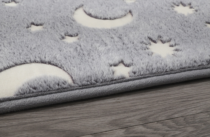 Soft Large Luminous Grey Plaid Rugs Carpets for Home Decor or Nursery 04