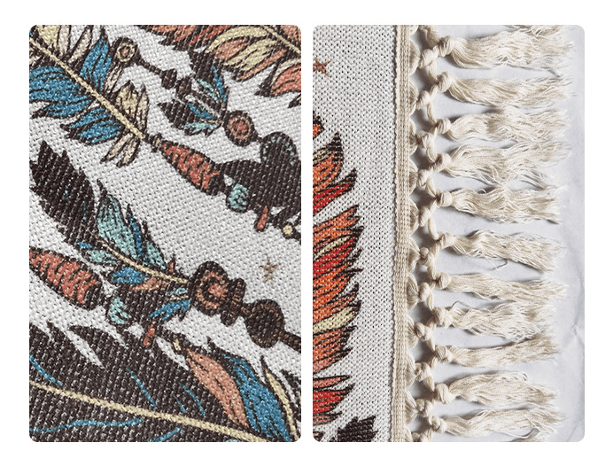 Classical Printed Patterns Cotton and Linen Area Rug with Tassel Handwoven Floor Carpet Rug for Living Room Bedroom 01