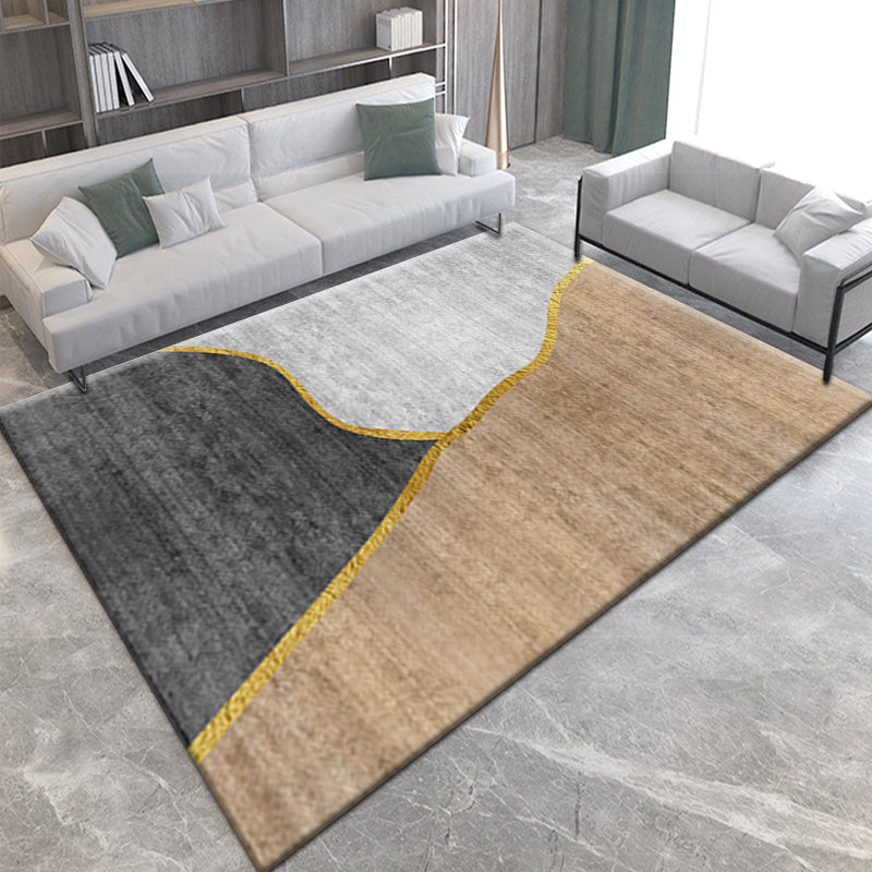 Yellow Grey Modern Geometric Simple Geometric Rugs for Dining Room Living Room Hall Bedroom Office