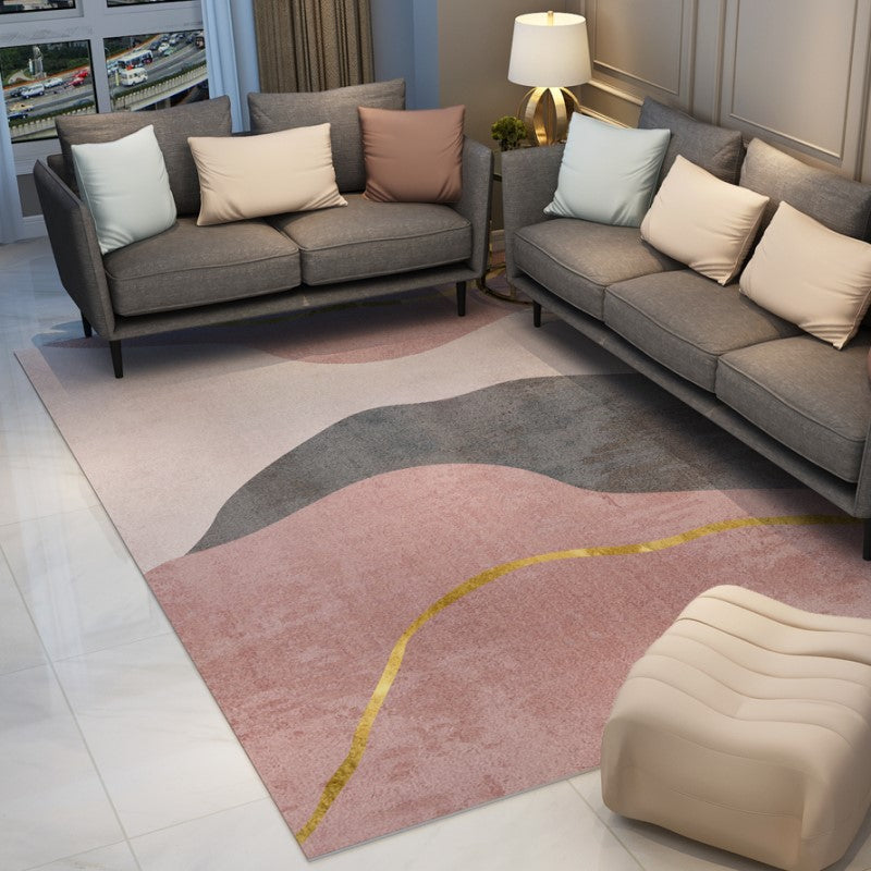 Pink Modern Geometric Simple Geometric Rugs for Dining Room Living Room Hall Bedroom Office