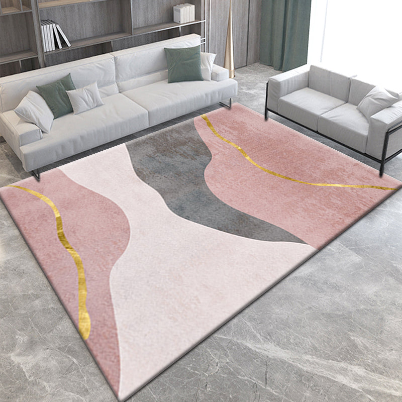Pink Modern Geometric Simple Geometric Rugs for Dining Room Living Room Hall Bedroom Office