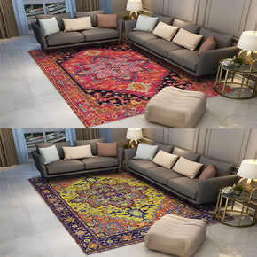Pink Yellow Shaggy Traditional Retro Carpets for the Living Room Hall Bedroom