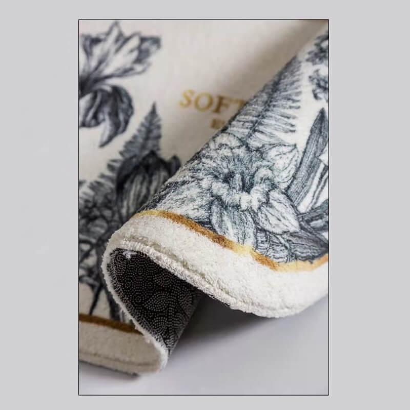 Light Luxury and Simple Flowers Pattern Round Faux Cashmere Shaggy Area Rugs For Living Room Bedroom Kids Room Bedside Carpet