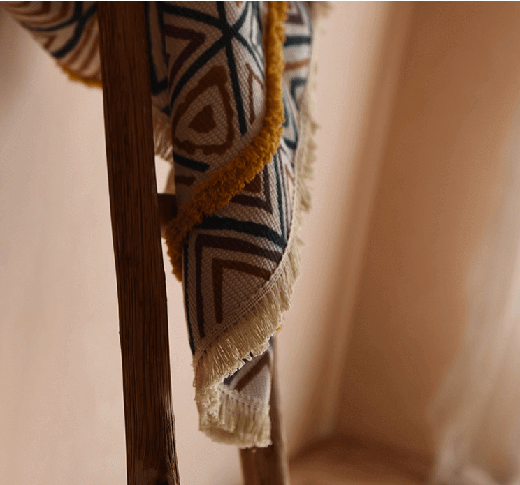 Yellow Moroccan Geometric Cotton Area Rug with Tassel Hand Woven Machine Washable Floor Carpet Rug for Living Room Bedroom