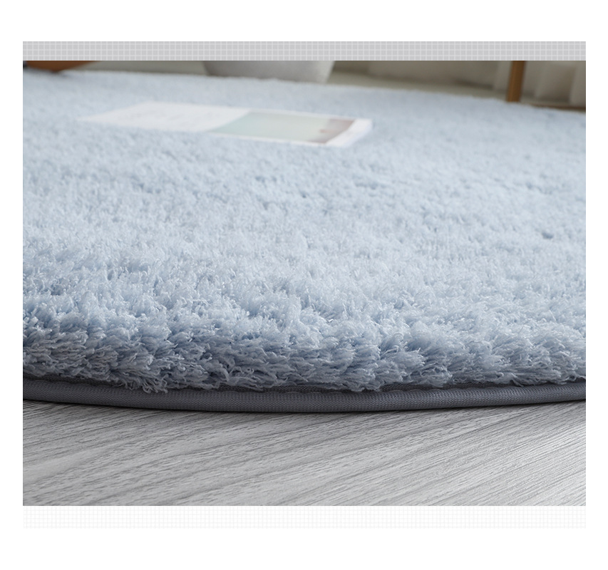 Round Grey Purple Simple And Modern Lambs Wool Comfy Plush Rugs For Living Room Kids Room Bedroom Bedside Carpet