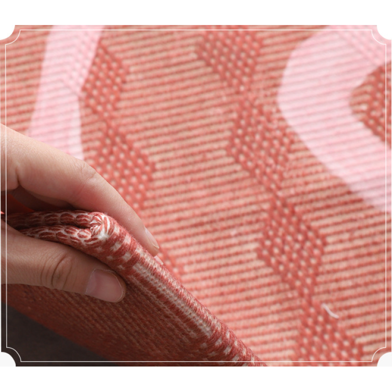 Retro Simple Cotton Linen Area Rug with Tassel Hand Woven Floor Carpet Rug for Living Room Bedroom 01