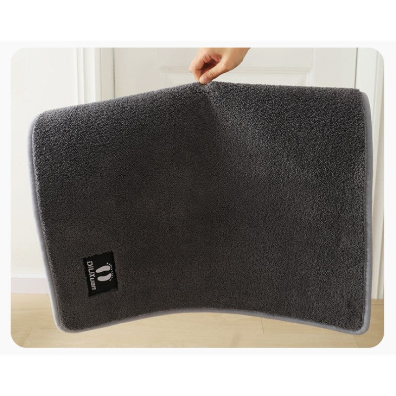 Blue Super Fibre Soft Shaggy Plain Floor Rugs Entryway Bathroom Door Mats Anti-slip Mat