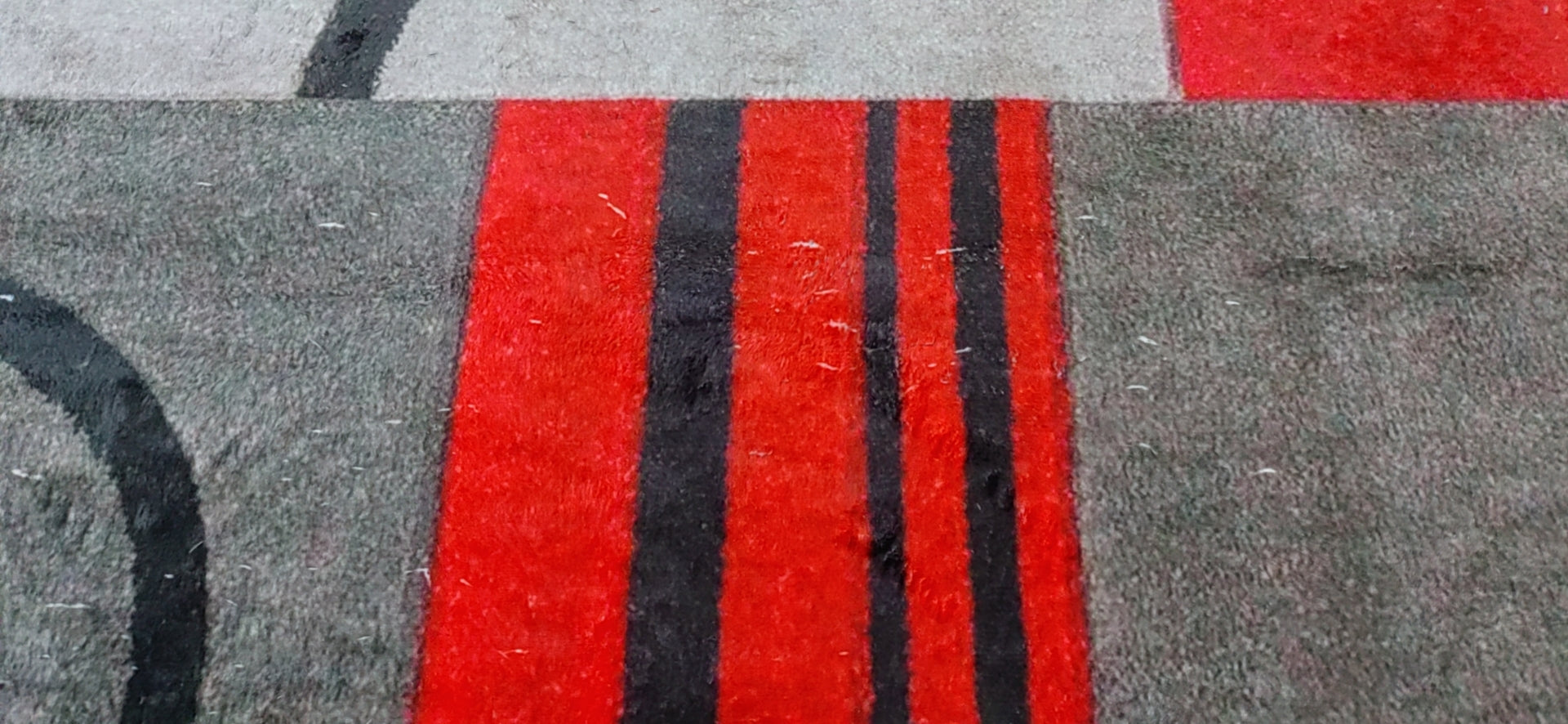 Grey Red Multi-pattern Geometric Rugs for Living Room Dining Room Bedroom