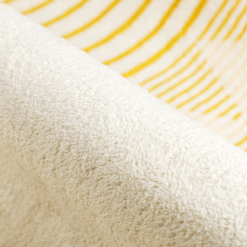 Simple Lines Pattern Round Faux Cashmere Shaggy Area Rugs For Living Bedroom Bedside Carpets