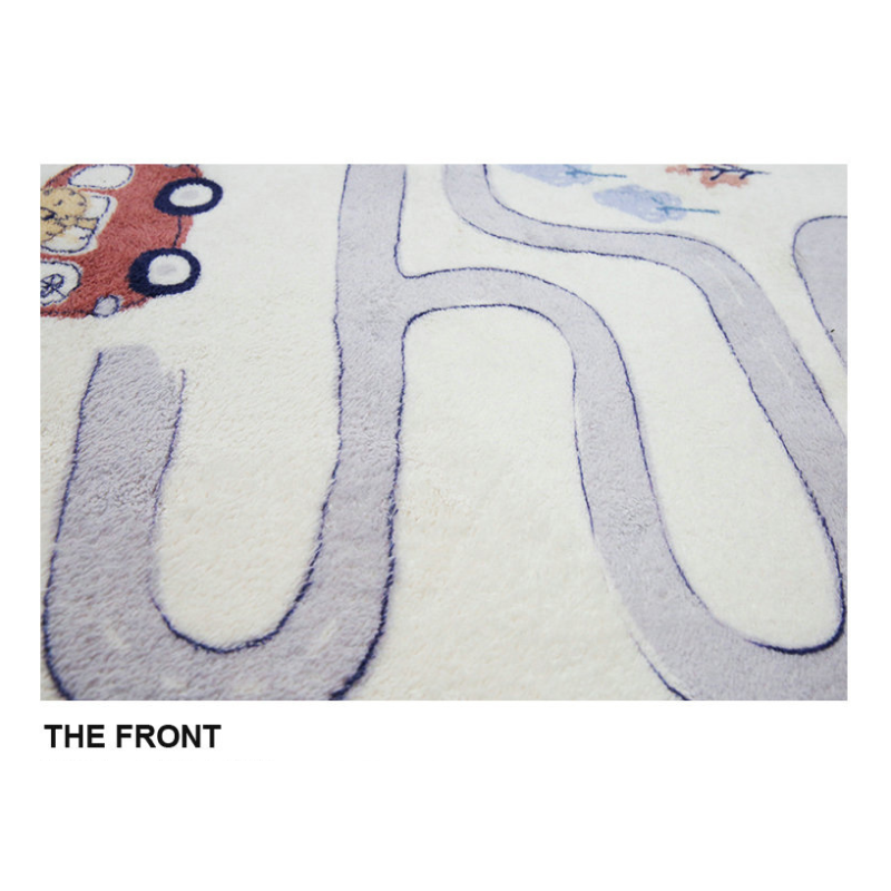 Planet-patterned Round Beige Carpet For Nursery Kids Room Area Rugs