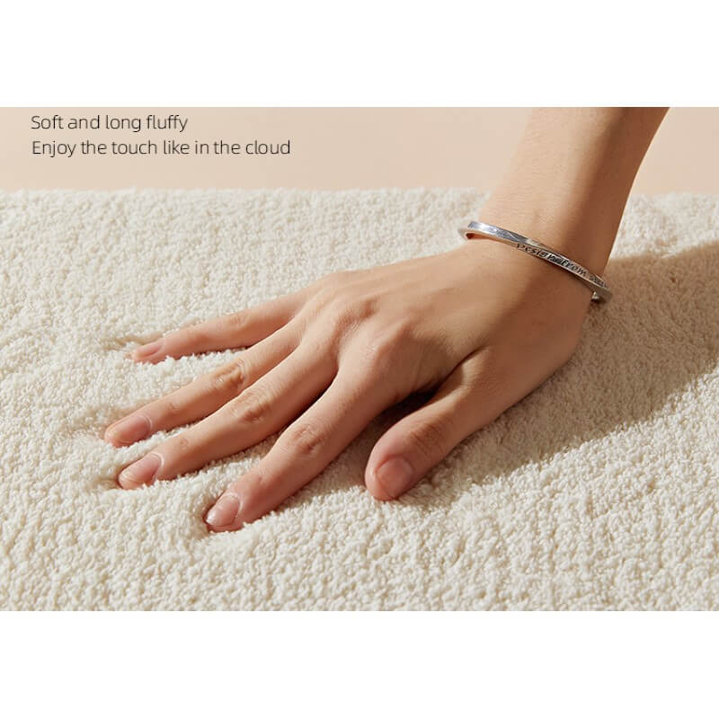 Lines Pattern Dark Grey Round Faux Cashmere Shaggy Area Rugs For Bedroom Kids Room Bedside Carpets