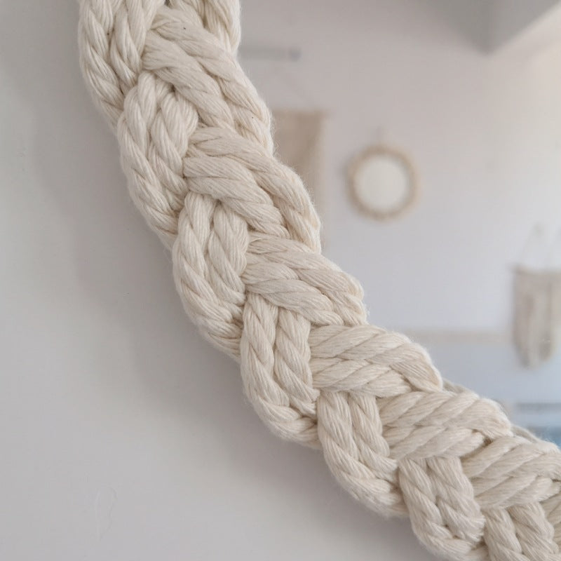 03 Weaving Art Hanging Wall Decoration with Mirror Art Decor