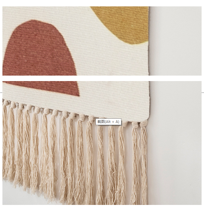 Cotton Hanging Rugs Tapestry with Tassel Handwoven for Bedroom Living Room Hall Wall Decor Art Tapestries
