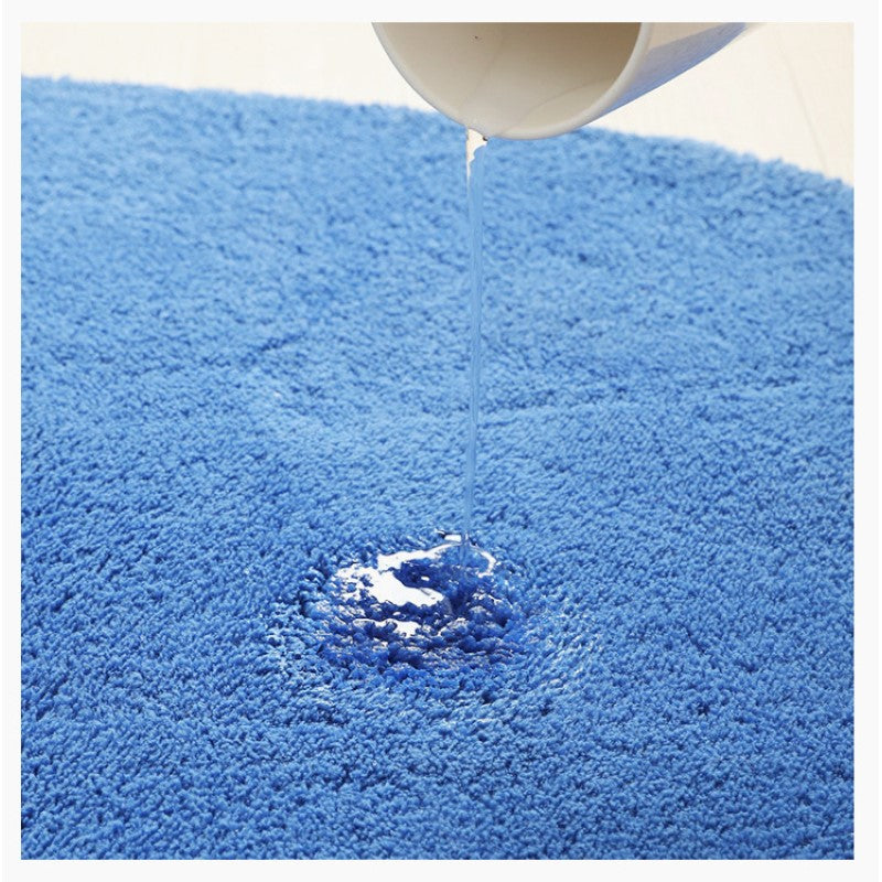 Sky Blue Super Fibre Soft Shaggy Plain Floor Rugs Entryway Bathroom Door Mats Anti-slip Mat