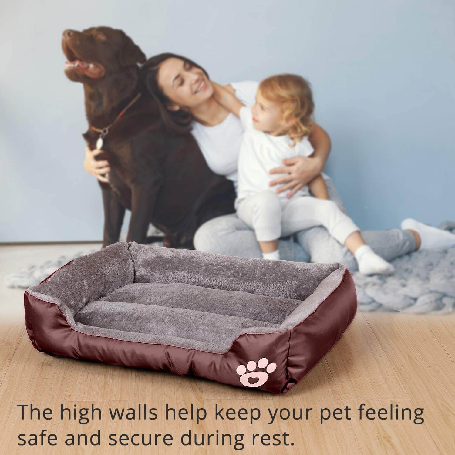 Brown Super Soft Non-slip Bottom Pet Sofa Pets Bed