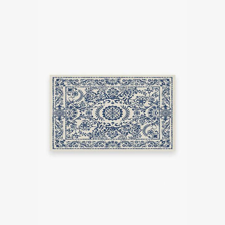 Blue Traditional Floral Rugs Runners for Living Room Bedroom Hall Office Machine Washable