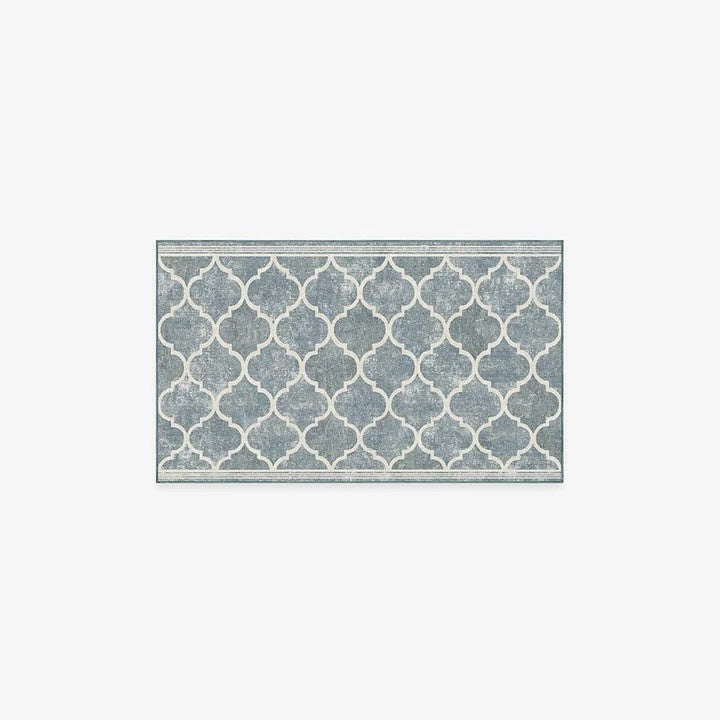 Blue Modern Geometric Rugs Runners for Living Room Bedroom Hall Office Machine Washable