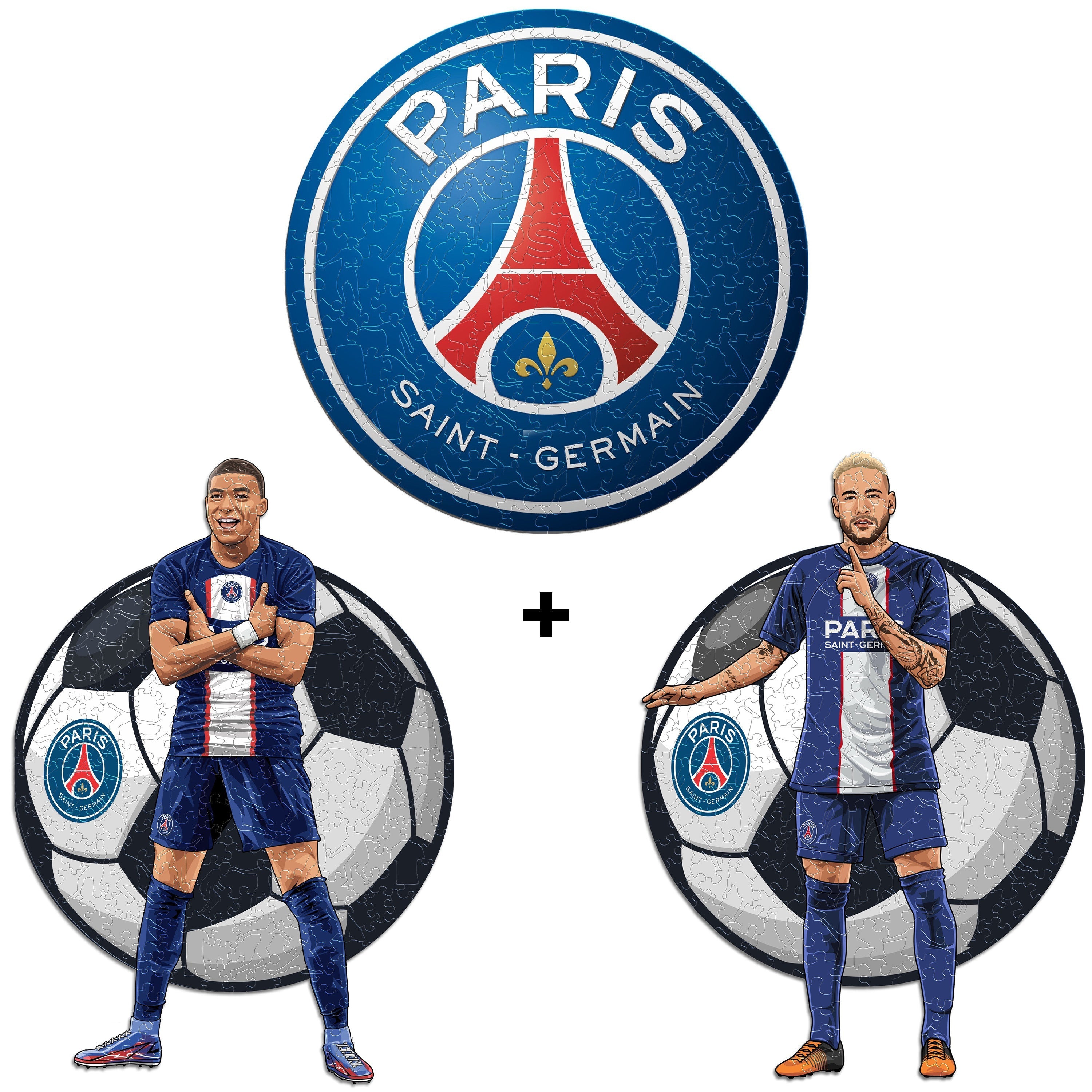 3 PACK PSG FC® Logo + Neymar Jr. + Kylian Mbappé