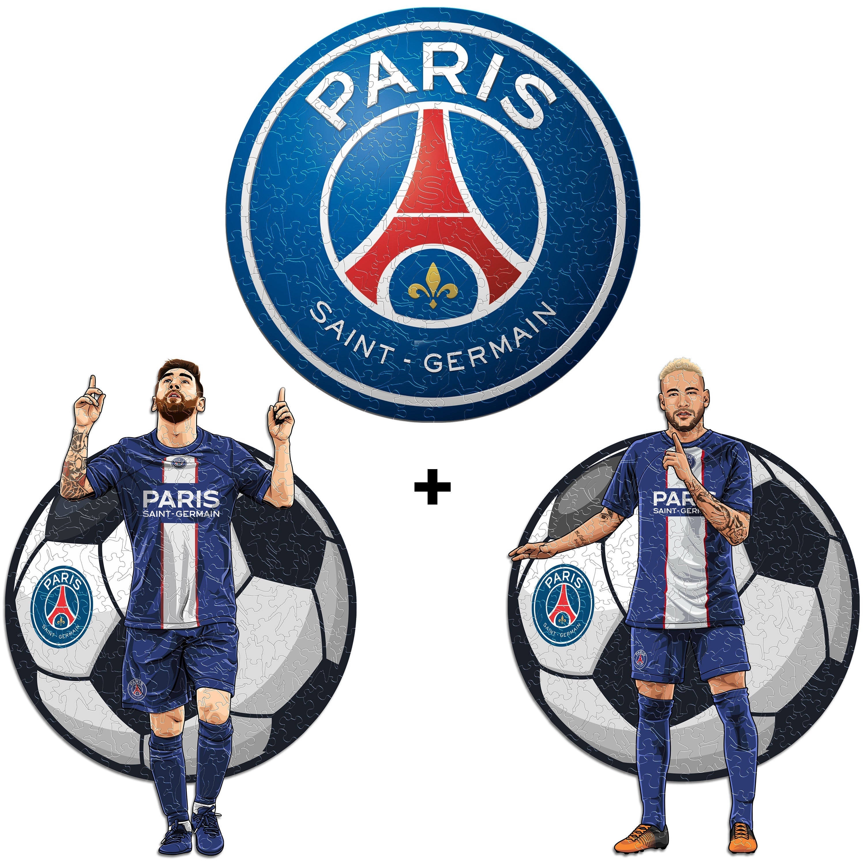 3 PACK PSG FC® Logo + Lionel Messi + Neymar Jr.