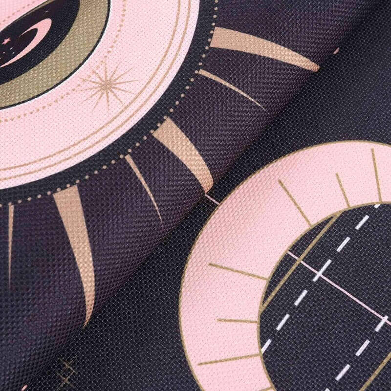 Black and Pink Gradient Rhombus Geometry Pattern Wall Hanging Tapestry with Tassels, Cotton Tapestries Wall Art for Bedroom