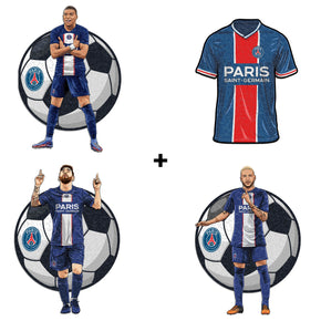 4 PACK PSG FC® Jersey + Lionel Messi + Kylian Mbappé + Neymar Jr.