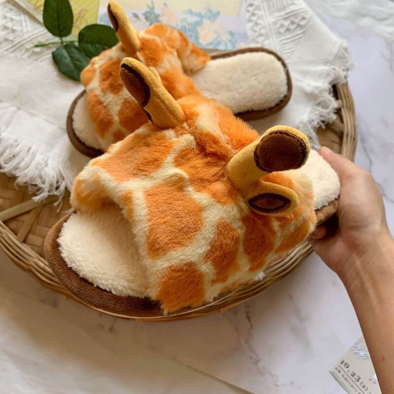 Christmas Cute Elk Slippers Winter Warm Slippers