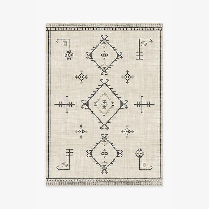 Beige Modern Geometric Rugs for Living Room Bedroom Hall Office Machine Washable