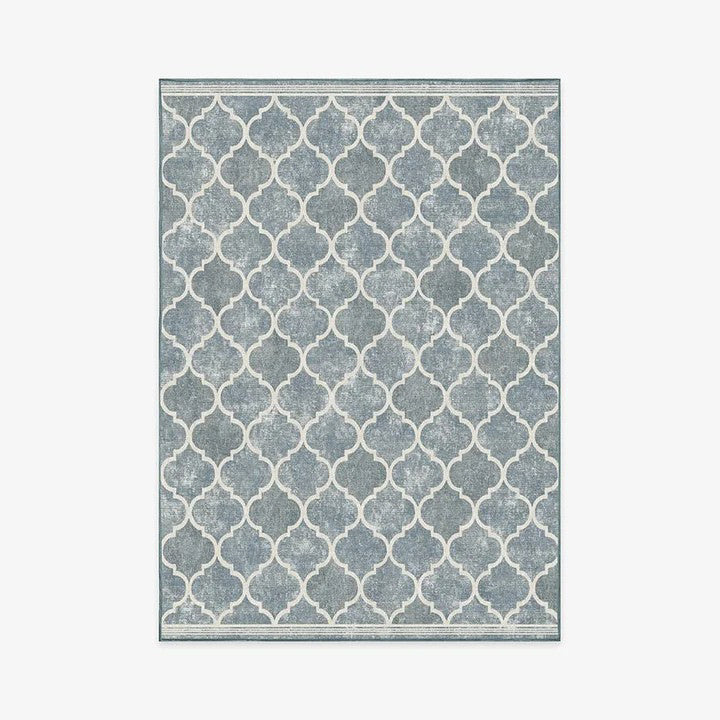 Blue Modern Geometric Rugs Runners for Living Room Bedroom Hall Office Machine Washable