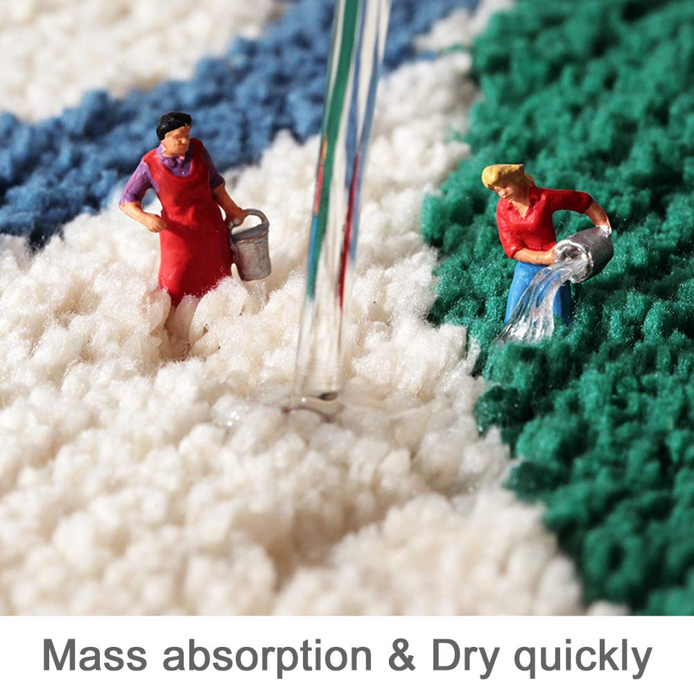 Extra Soft Flocking Bath Mats Absorbent Non-Slip Bathroom Rugs Leaves 02
