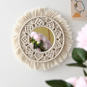 09 Weaving Art Hanging Wall Decoration with Mirror Art Decor
