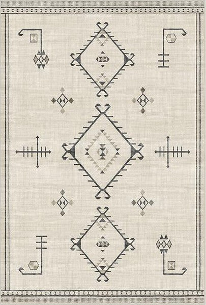 Beige Modern Geometric Rugs for Living Room Bedroom Hall Office Machine Washable