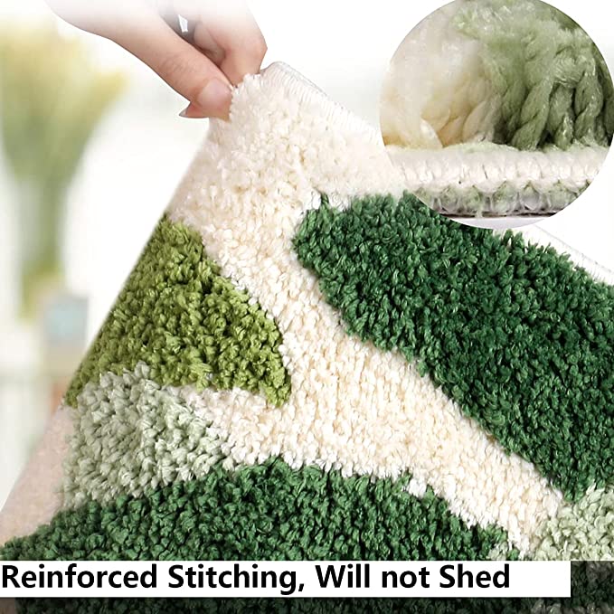 Extra Soft Flocking Bath Mats Absorbent Non-Slip Bathroom Rugs  Leaves