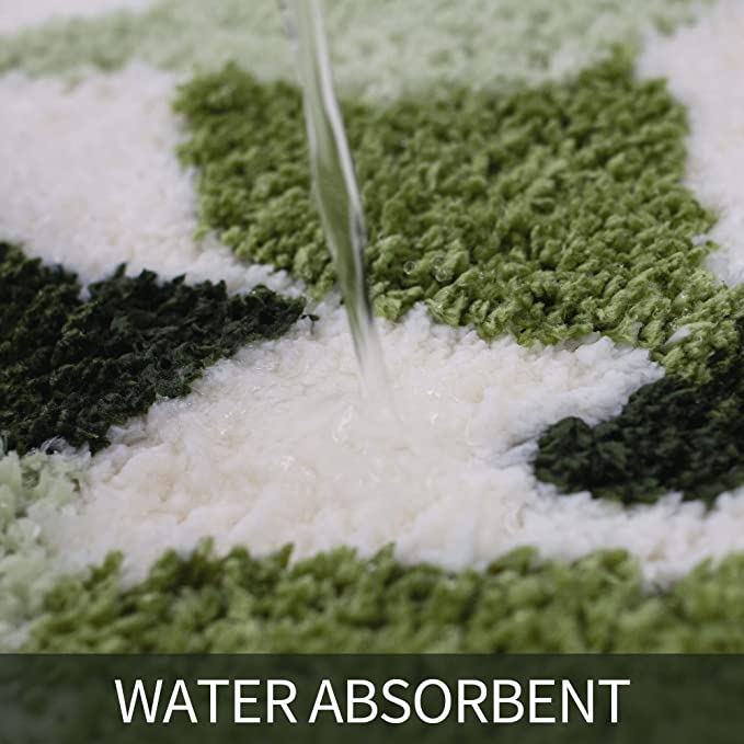 Extra Soft Flocking Bath Mats Absorbent Non-Slip Bathroom Rugs Leaves 03