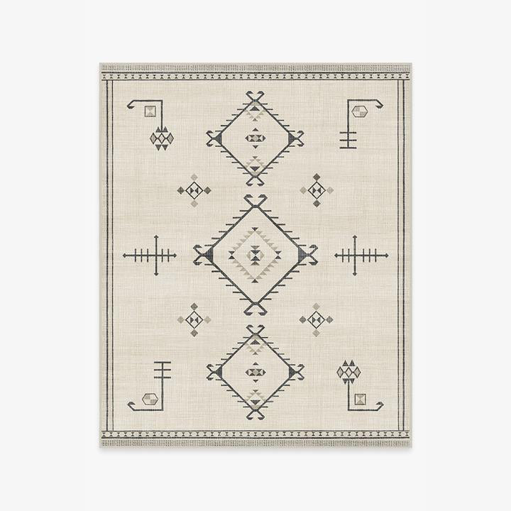 Beige Modern Geometric Rugs for Living Room Bedroom Hall Office Machine Washable
