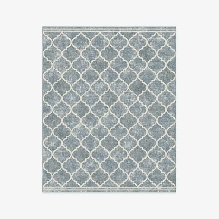 Blue Modern Geometric Rugs Runners for Living Room Bedroom Hall Office Machine Washable
