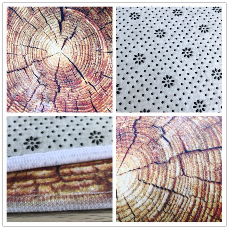 Wood Grain Pattern Round Rug Modern For Living Room Computer Chair Cushion Bedroom Kitchen Hall 03