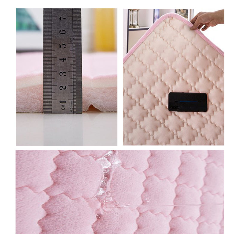 Green Thickened Rugs Coral Fleece Carpets for Living Room Bedroom Bedside Entrance