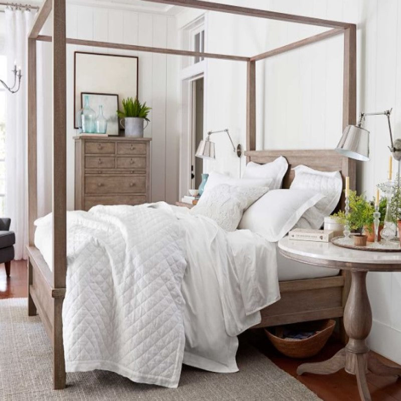 Pure White Small Diamond Quilt Set