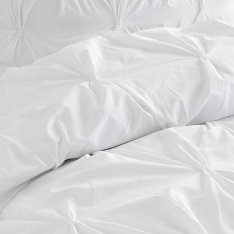 White Pinch Pleat Duvet Cover