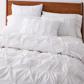 White Pinch Pleat Duvet Cover