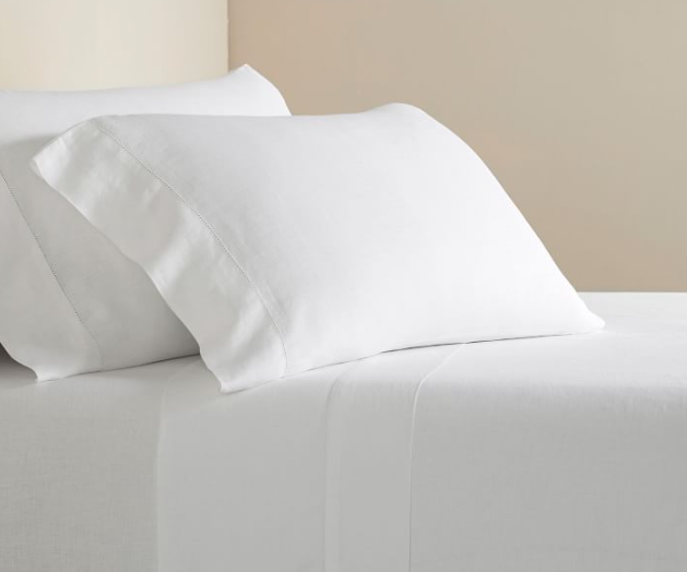 White Flax Linen Sheet Set
