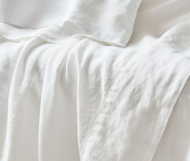 White Flax Linen Sheet Set